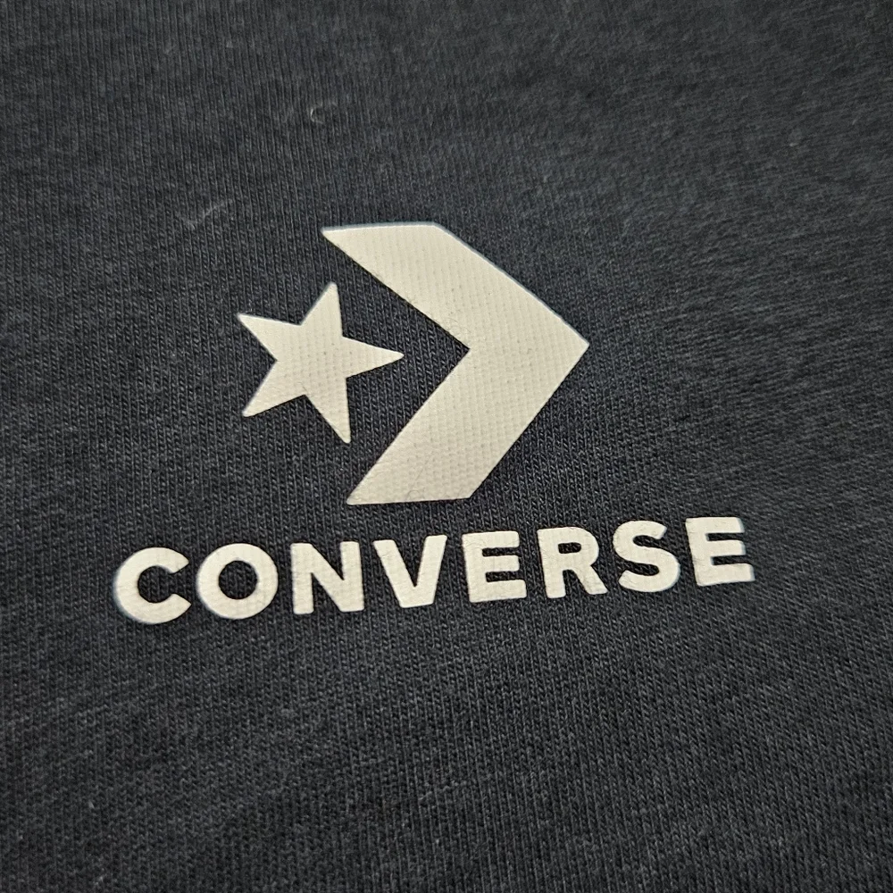 Converse Black Crop Tee with White Star Chevron Logo - Picture 6 of 7